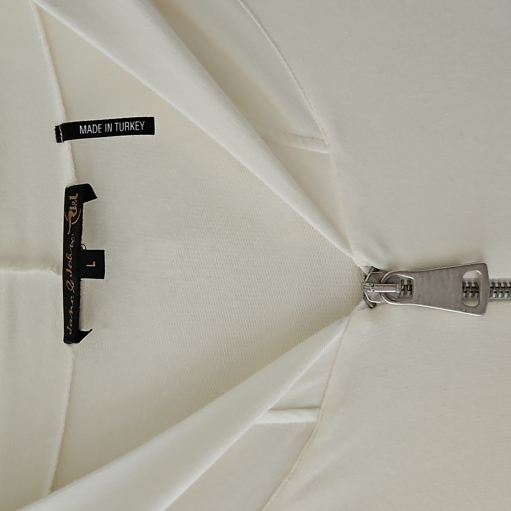Jane & John Longline Zippered Hoodie Tunic‎ Spellout "ALL FOR ONE, ONE FOR ALL" - Picture 5 of 16